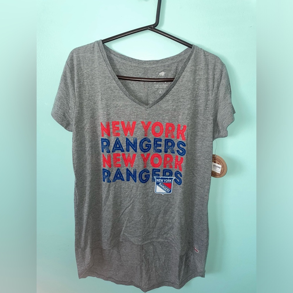 Women’s Sportage New York Rangers V-Neck High Low Tee